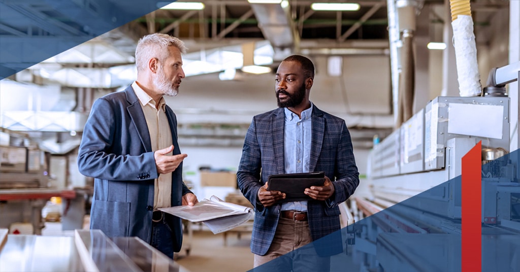 Two employees collaborating